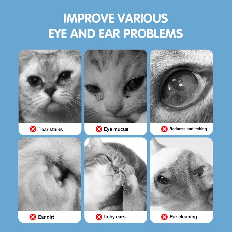 130/260 PCS Pet Eye Wipes Cats And Dogs Tear Mark Wet Wipes Cats And Dogs Universal No Irritation Cleaning Products Canned Wipes