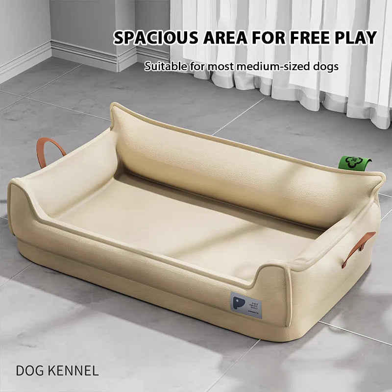 Orthopedic Leather Dog Bed Sofa | Waterproof Machine Washable | Happy Furry UK