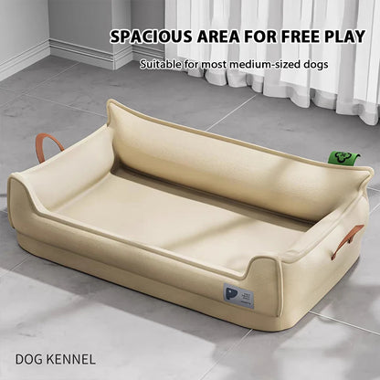 Orthopedic Leather Dog Bed Sofa | Waterproof Machine Washable | Happy Furry UK