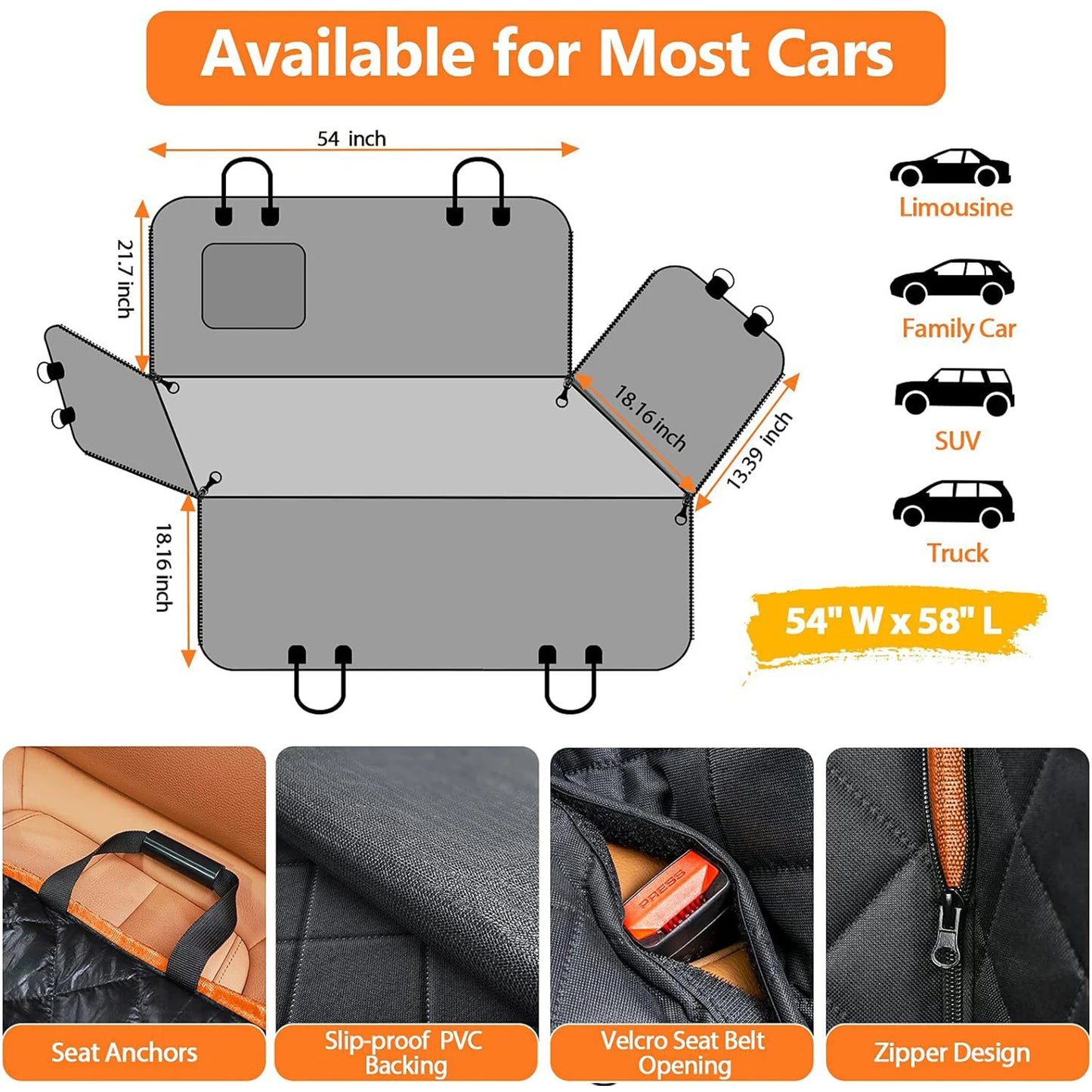Dog Car Seat Cover Scratch-Proof Waterproof Seat Cover Dog Seat Cover for Dogs Pet Car Seat Protector