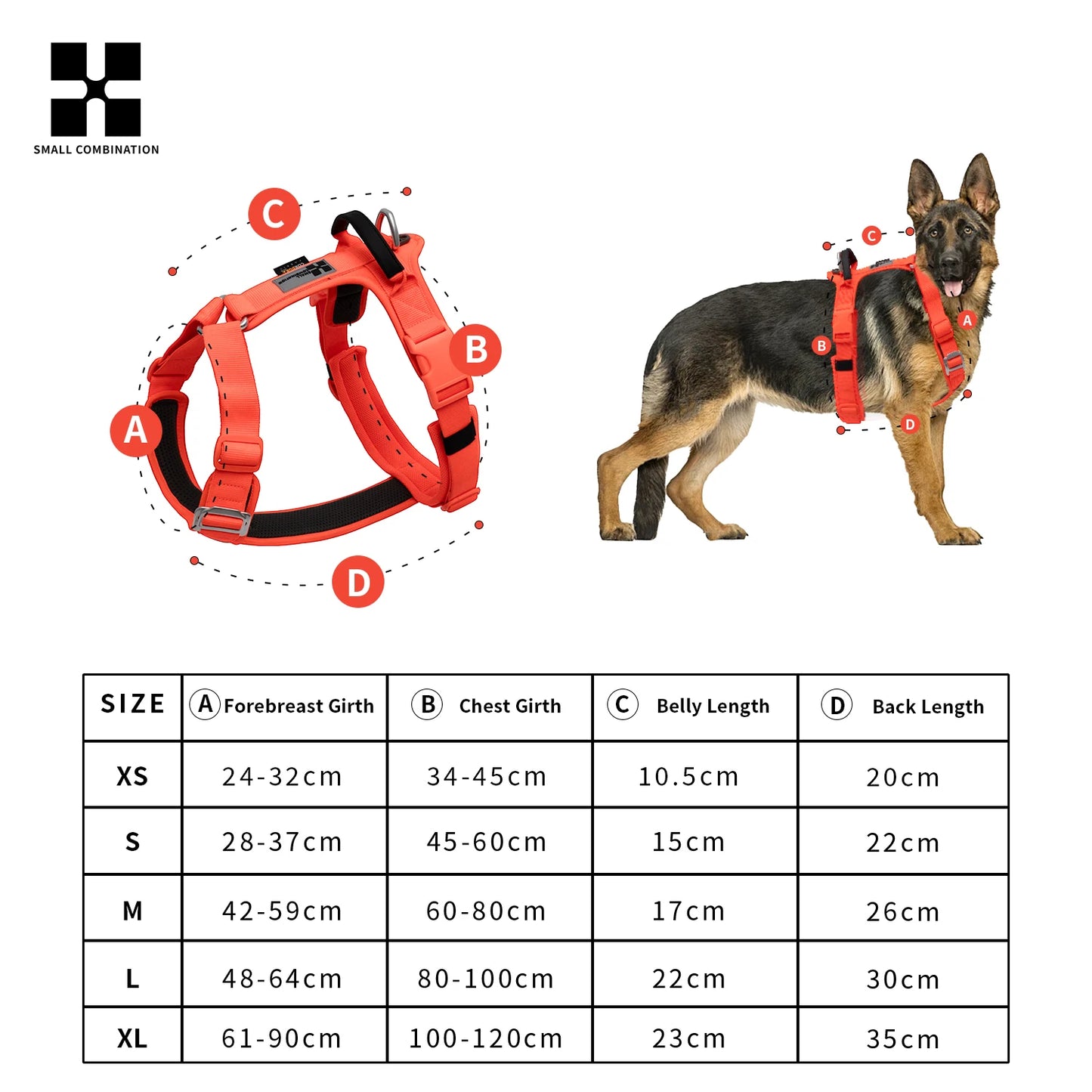 SMALL COMBINATION Pet Harness No Pull Nylon Reflective Dog Harness Adjustable Comfortable Control Walking Running accessories