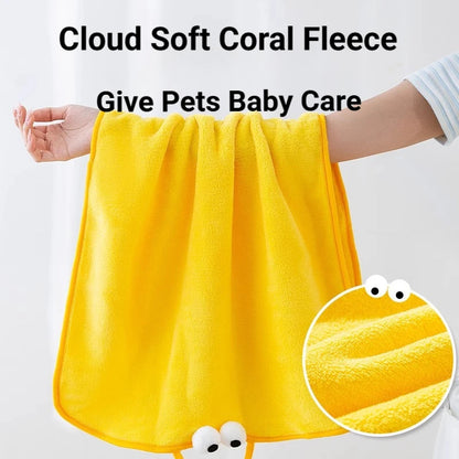 Cute Pet Towel for Dogs Cats，Quick Dry Microfiber Towel, Soft Fluffy Puppy Kitten Bath Towel, Fast Drying Pet Grooming Towel