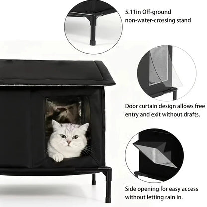 Winter Warm Cat Nest Pet Kitten Nest Insulated Thermal Insulation Outdoor Cat Shelter Stray Cat House Floor Cave Cat Tent