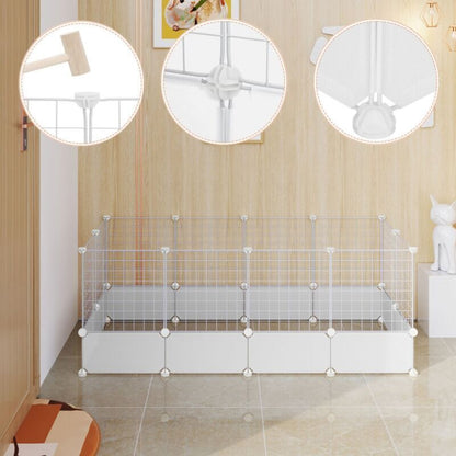 24 panel DIY pet fence enclosure dog pen puppy rabbit playpen indoor UK Happy Furry