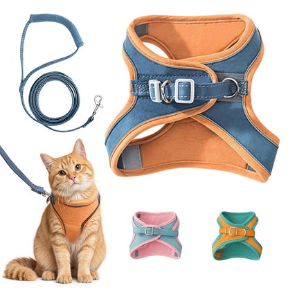 cat harness leash escape proof soft adjustable breathable vest UK Happy Furry