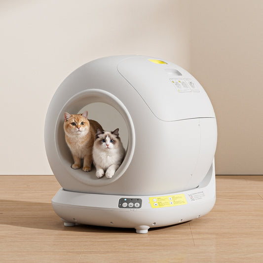 fully enclosed automatic self cleaning cat litter box extra large anti tracking tray UK Happy Furry