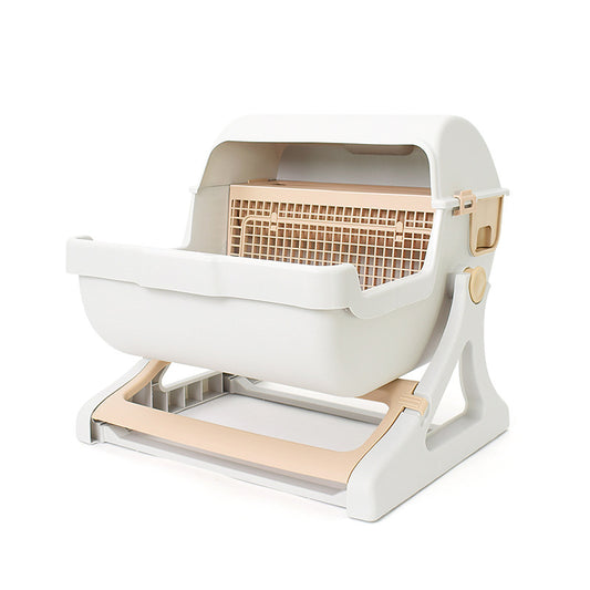 cat toilet pet semi enclosed litter box UK Happy Furry