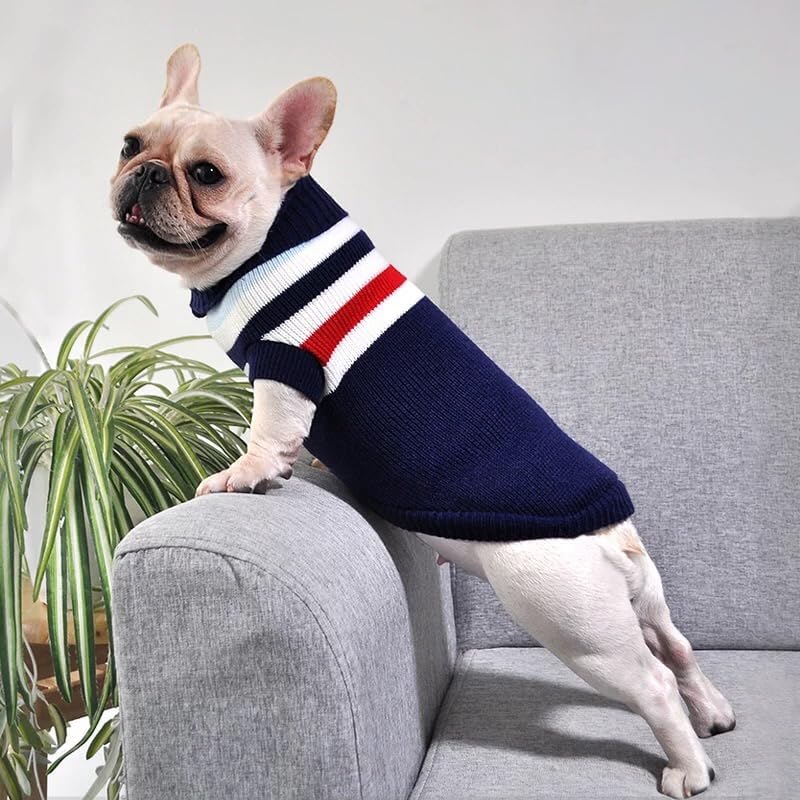 Knitted Turtleneck Sweater for Small Dogs & Cats — Size L