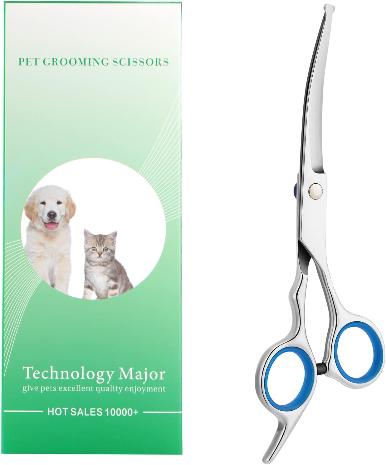 dog grooming scissors curved safety round tip stainless steel pet shears UK Happy Furry