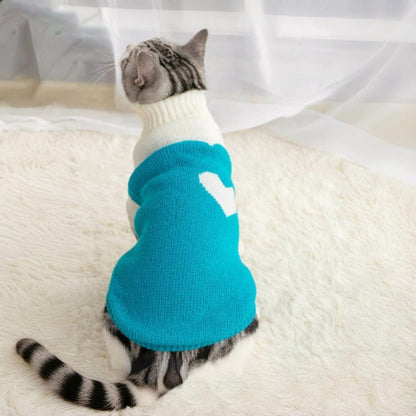 Knitted Turtleneck Sweater for Small Dogs & Cats — Size L