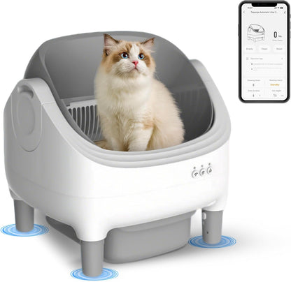 Open-top automatic cat litter box