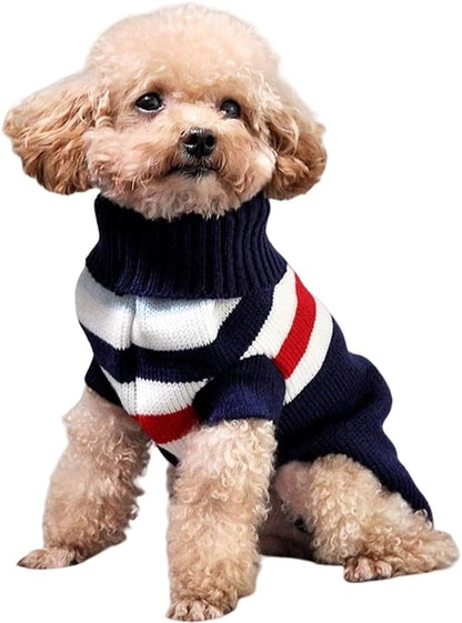 Knitted Turtleneck Sweater Size L: Knitted Turtleneck Sweater for Small Dogs & Cats – Size L | Happy Furry UK