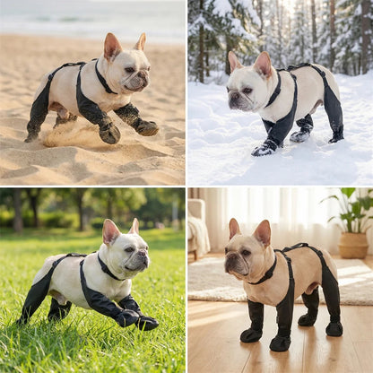 Waterproof Dog Boots for Large Small Dogs, Adjustable Non-Slip Pet Shoes, Anti-Slip Paw Protector for Outdoor Walking Rainy Day