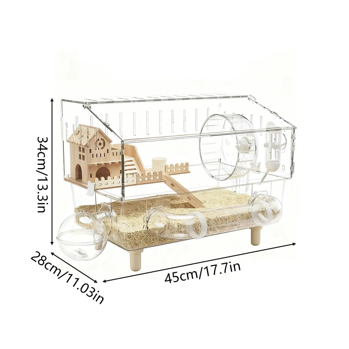 deluxe double layer transparent acrylic hamster cage large syrian UK Happy Furry
