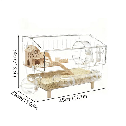deluxe double layer transparent acrylic hamster cage large syrian UK Happy Furry