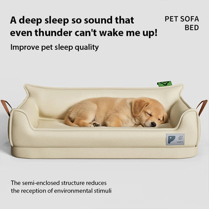 Orthopedic Leather Dog Bed Sofa | Waterproof Machine Washable | Happy Furry UK