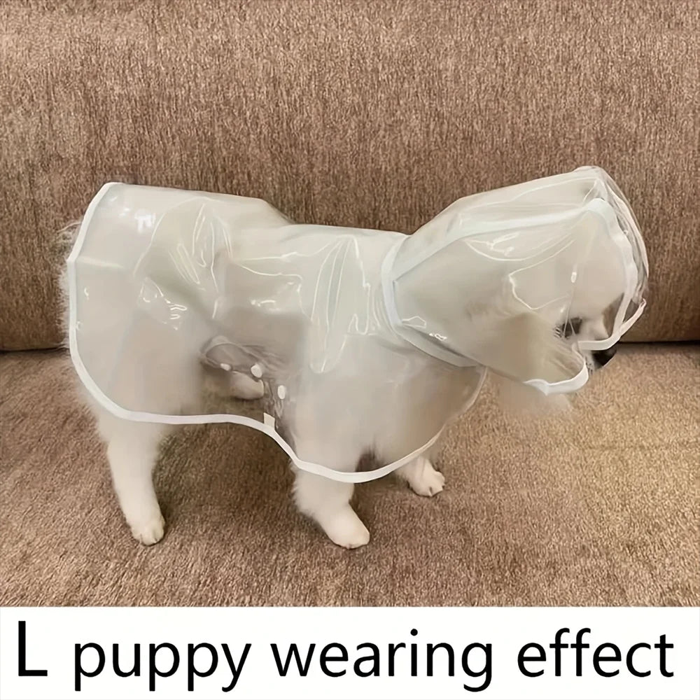 Transparent Waterproof Dog Raincoat, Raincoat for Small and Medium-Sized Dogs, Teddy and Bichon Frise Dog for Rainy Days Walking