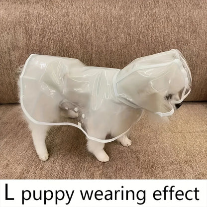 Transparent Waterproof Dog Raincoat, Raincoat for Small and Medium-Sized Dogs, Teddy and Bichon Frise Dog for Rainy Days Walking