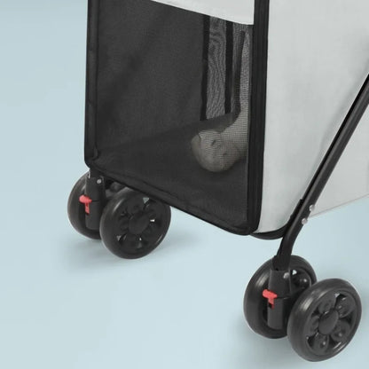 Large Dog Pet Stroller Foldable Multifunctional Outdoor All Terrain Portable Travel Carrier Dog Stroller Cat Stroller Dog Cart