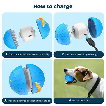 Smart Dog Toy Ball Electronic Interactive Pet Toy Ball USB Automatic Bouncing Rolling Toy Ball With RGB Lights Puppy Cat Product