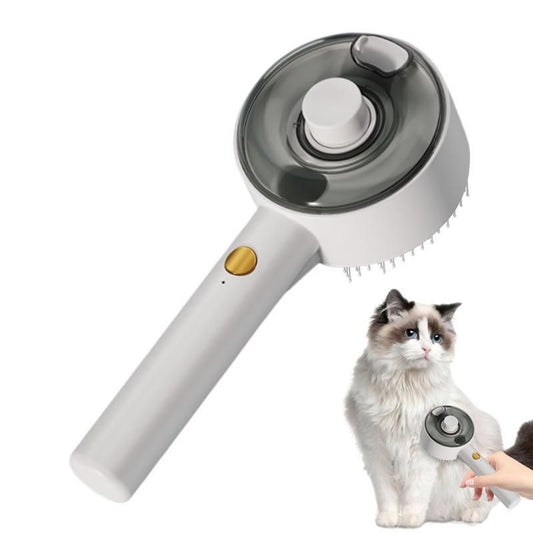 cat dog steamy brush USB rechargeable spa defur comb long short hair UK Happy Furry