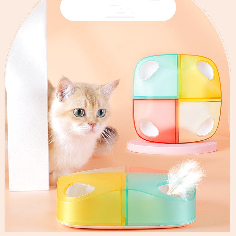 automatic teasing cat feather electric rechargeable pet toy UK Happy Furry