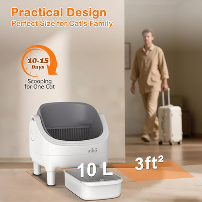 Open-top automatic cat litter box