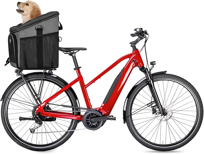 Pet Bicycle Carrier Backpack Dog Bike Basket Carrier Foldable Removable Max Bearing Weight: 2.0KG