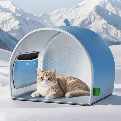 Pet Cooling House For Dogs & Cats –44x38x38cm Large Weatherproof Intelligent Ice Shelter. Long Lasting Coolness Cooling Cat House For Summer. Ideal For Garden Living Room. Also Warm Compatible  | FREE SHIPPING