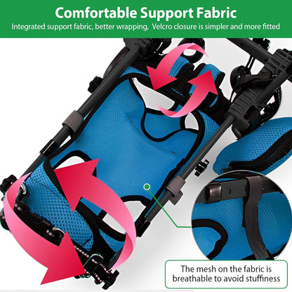 Dog Wheelchair for Back Legs, Adjustable Dog Wheelchair, Rehabilitation 2 Wheels Dog Cart Wheels, Assist Pets with Paralyzed Hind Limbs to Recover Walking, Equipped with Storage Bag and Traction Rope