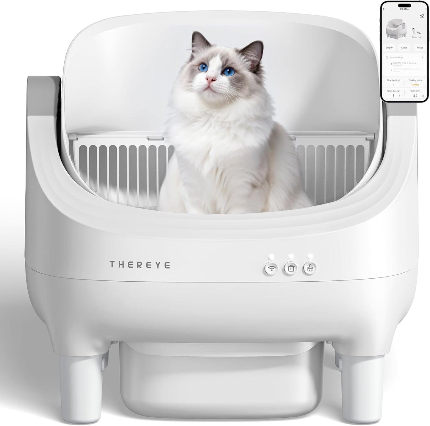 Open-top automatic cat litter box