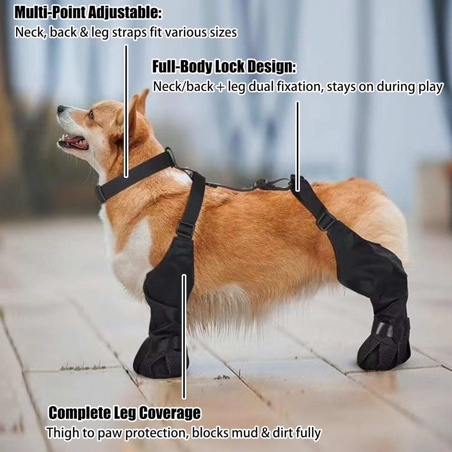 Waterproof Dog Boots,Dog Paw Protector for Small Medium Dogs,Adjustable Boots Pet Shoes for Outdoor Walking Soft Shoes Pets Paws Protector for Injured Paw Stop Licking Outdoor Walking (S)   |FREE SHIPPING