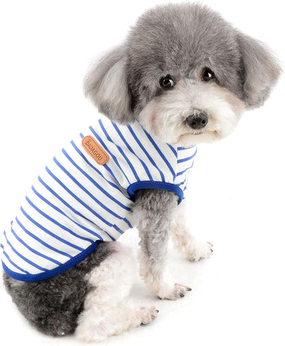 Striped Sleeveless Tank Top: Striped Sleeveless Tank Top for Small Dogs – Pet Clothing | Happy Furry UK