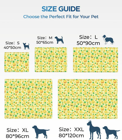 Dog Cool Mat, Dogs Self Cooling Gel Mat Pads Pet Cool Beds (Medium (50x65cm), pineapple cooling mat)   | FREE SHIPPING