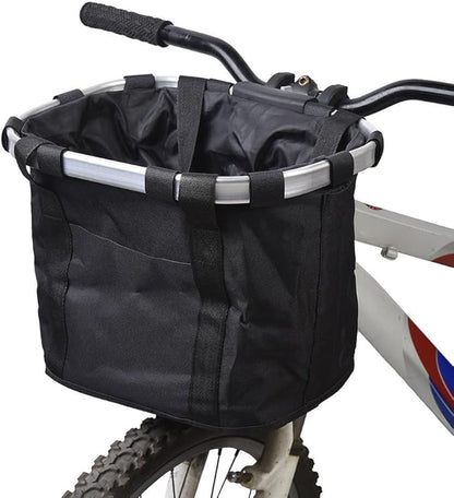 Bicycle Bike Detachable Cycle Front Canvas Basket Carrier Bag Pet Carrier Aluminum Alloy Frame Pet Carrier