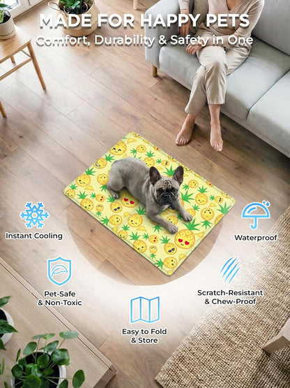 Dog Cool Mat, Dogs Self Cooling Gel Mat Pads Pet Cool Beds (Medium (50x65cm), pineapple cooling mat)   | FREE SHIPPING