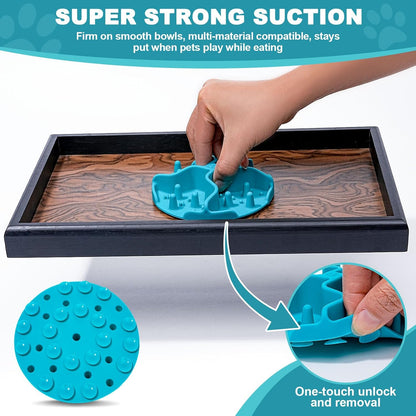 2PCS Slow Feeder Insert for Dog Bowl, Silicone Slow Feeder with Strong Suction, Fits Flat-Bottom Basic Bowls 4.7"-7", for Wet & Dry Food   | FREE SHIPPING