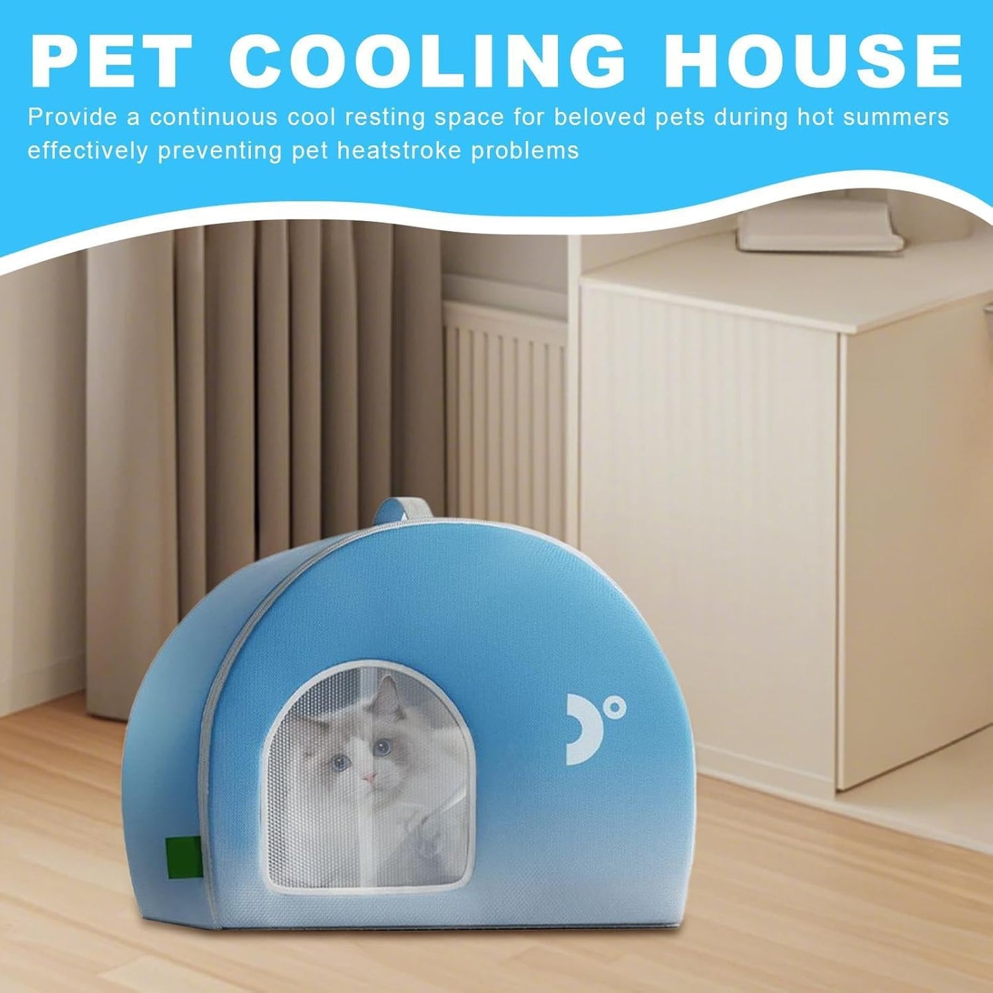 Pet Cooling House For Dogs & Cats –44x38x38cm Large Weatherproof Intelligent Ice Shelter. Long Lasting Coolness Cooling Cat House For Summer. Ideal For Garden Living Room. Also Warm Compatible  | FREE SHIPPING