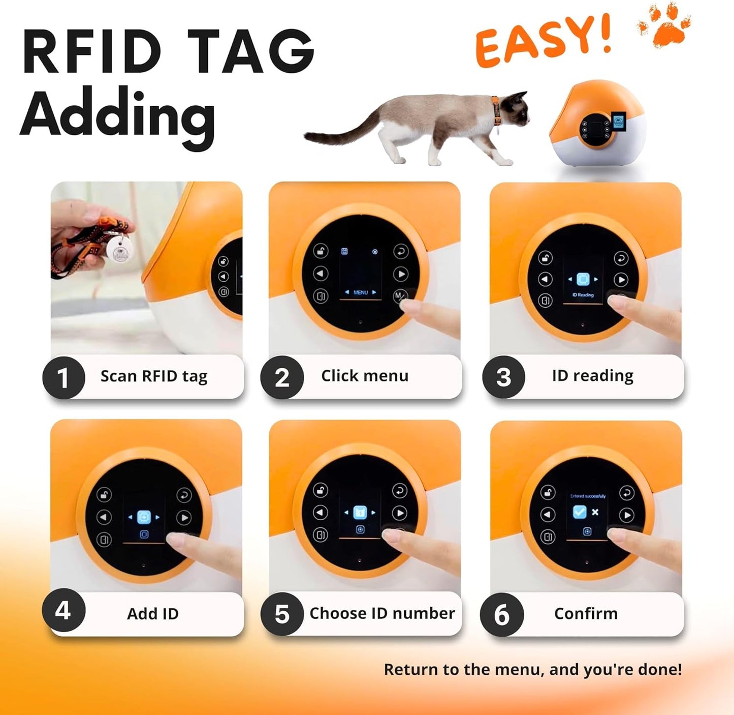 RFID automatic pet feeder