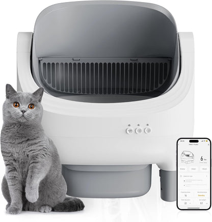 Open-top automatic cat litter box