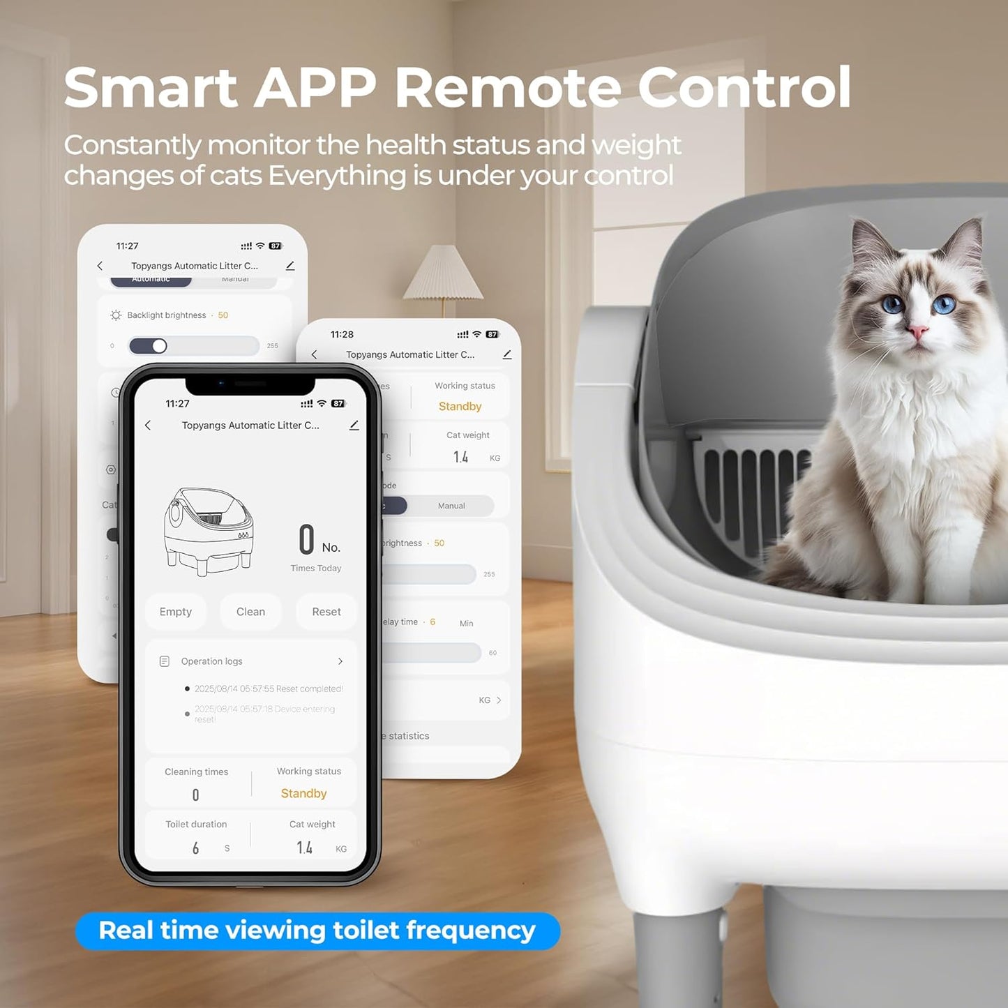 Open-top automatic cat litter box