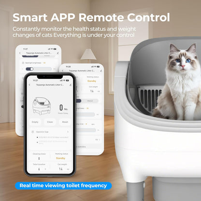 Open-top automatic cat litter box