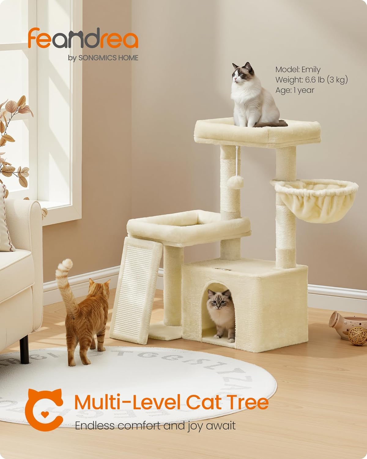 Cat Tree Tower Condo with 2 Beds, Scratching Posts and Ramp, for Small and Medium Cats   | FREE SIPPING    |