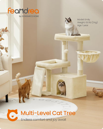 Cat Tree Tower Condo with 2 Beds, Scratching Posts and Ramp, for Small and Medium Cats   | FREE SIPPING    |