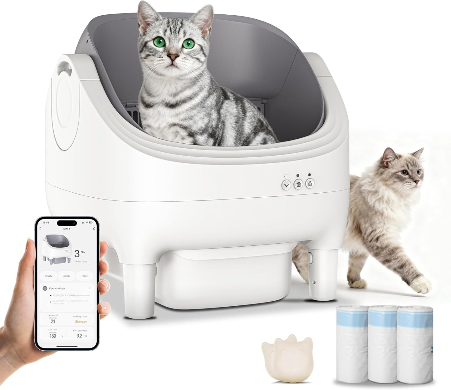 Open-top automatic cat litter box