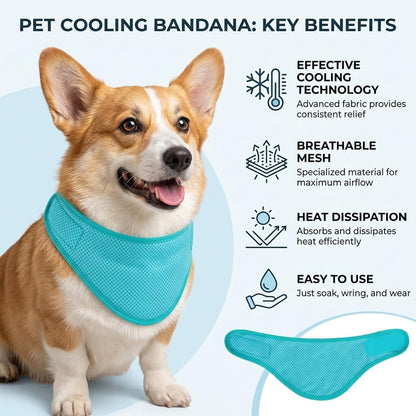 Dog Cooling Vest, Dog Cooling Bandana for Small and Medium Dogs, Heat Relief Cooling Scarf for Outdoor Activities, Adjustable Design for Comfortable Fit During Summer Walks and Hiking   | FREE SHIPPING