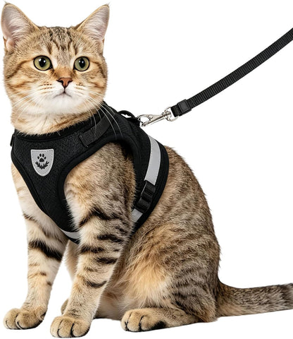soft mesh no pull cat harness lead set escape proof kitten vest UK Happy Furry