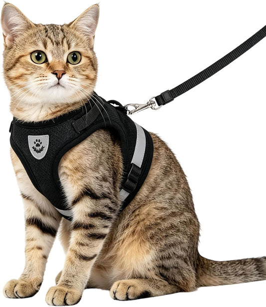soft mesh no pull cat harness lead set escape proof kitten vest UK Happy Furry