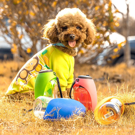 appy Furry UK Portable Pet Water Bottle with Feeding Bowl for Small and Large Dogs.