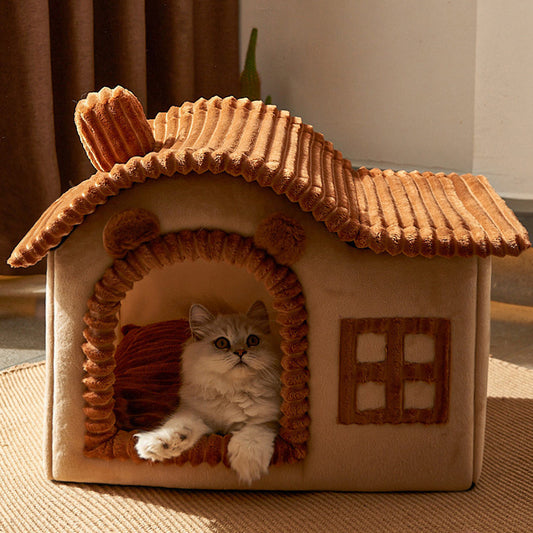 winter warm villa enclosed cat litter house UK Happy Furry